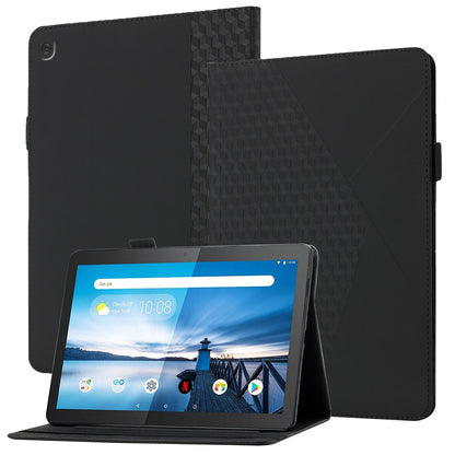 All-Inclusive Rhombus Imprinting Anti-Wear Skin-Touch PU Leather Tablet Protective Cover Case with Card Slots for Lenovo M10 FHD REL TB-X505F/X605F