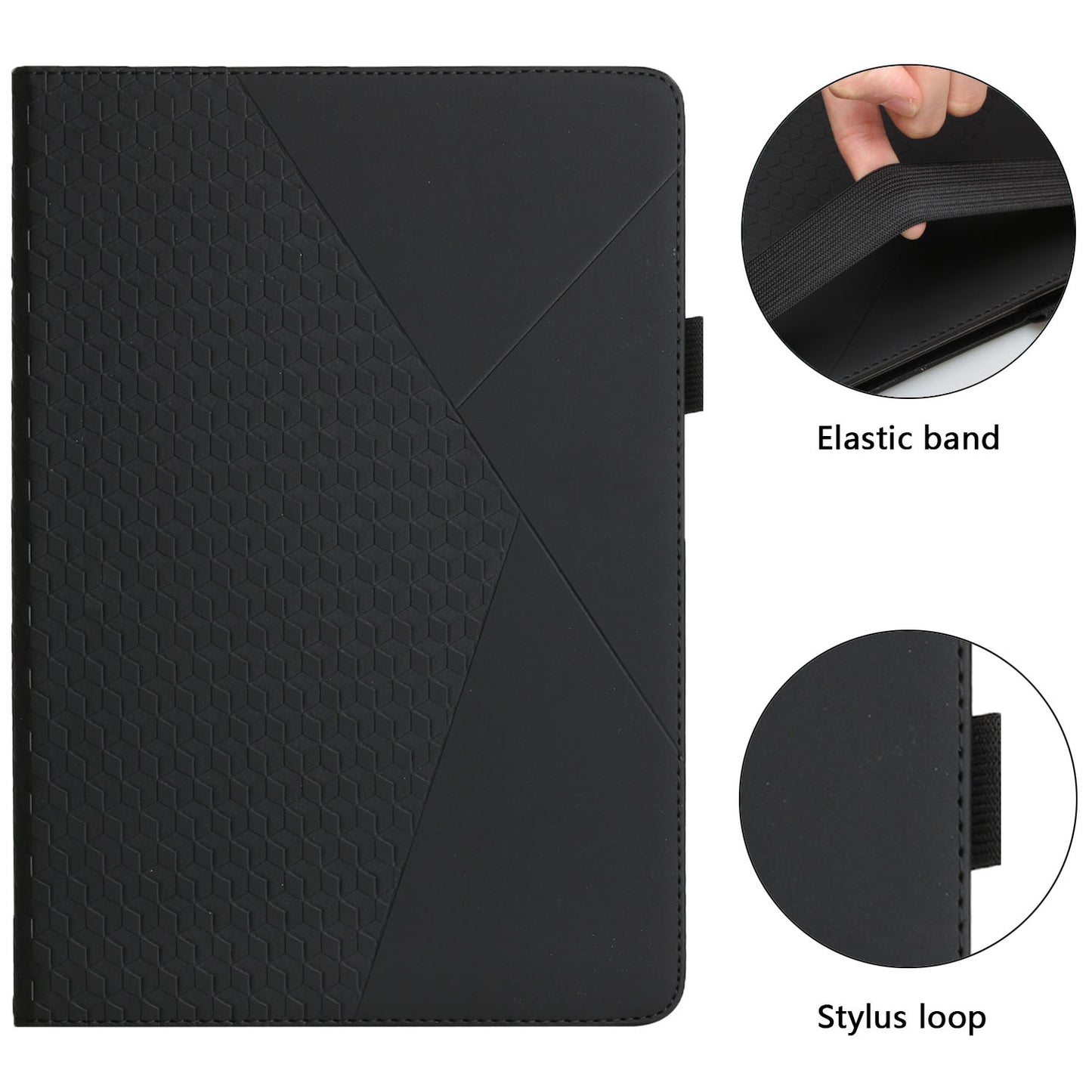 All-Inclusive Rhombus Imprinting Anti-Wear Skin-Touch PU Leather Tablet Protective Cover Case with Card Slots for Lenovo M10 FHD REL TB-X505F/X605F