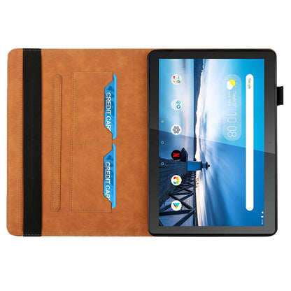 All-Inclusive Rhombus Imprinting Anti-Wear Skin-Touch PU Leather Tablet Protective Cover Case with Card Slots for Lenovo M10 FHD REL TB-X505F/X605F