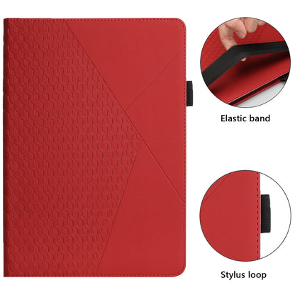 All-Inclusive Rhombus Imprinting Anti-Wear Skin-Touch PU Leather Tablet Protective Cover Case with Card Slots for Lenovo M10 FHD REL TB-X505F/X605F