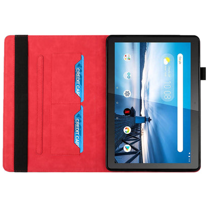 All-Inclusive Rhombus Imprinting Anti-Wear Skin-Touch PU Leather Tablet Protective Cover Case with Card Slots for Lenovo M10 FHD REL TB-X505F/X605F