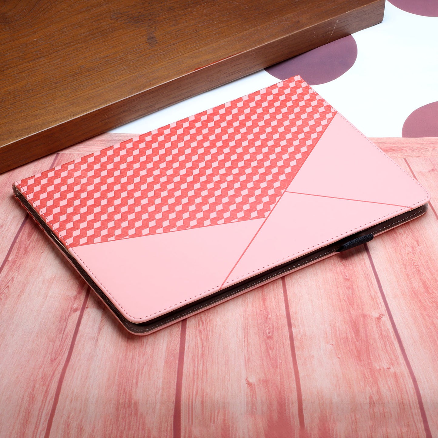 Multi-Color Rhombus Imprinting Skin-Touch PU Leather Tablet Protective Cover Case with Card Slots for Lenovo Tab M8 (FHD)/Tab M8 (2nd Gen) TB-8705F/8705X/8505X