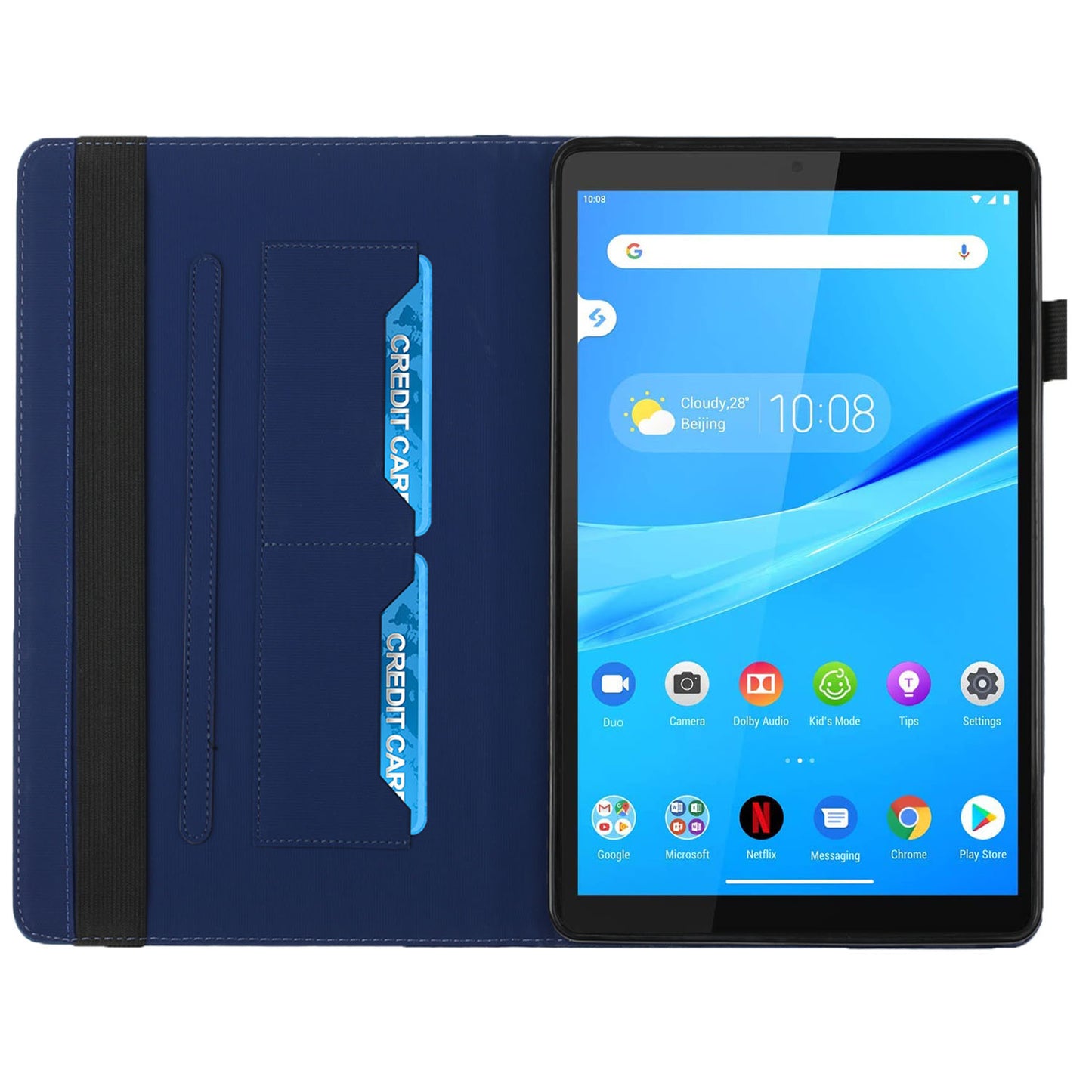 Multi-Color Rhombus Imprinting Skin-Touch PU Leather Tablet Protective Cover Case with Card Slots for Lenovo Tab M8 (FHD)/Tab M8 (2nd Gen) TB-8705F/8705X/8505X