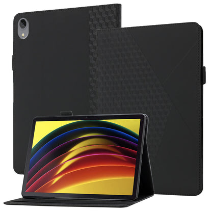 Rhombus Imprinting Scratch-Resistant Skin-Touch Leather + PU Tablet Protective Case Cover with Card Slots for Lenovo Tab P11 TB-J606F / Tab P11 5G