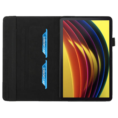 Rhombus Imprinting Scratch-Resistant Skin-Touch Leather + PU Tablet Protective Case Cover with Card Slots for Lenovo Tab P11 TB-J606F / Tab P11 5G