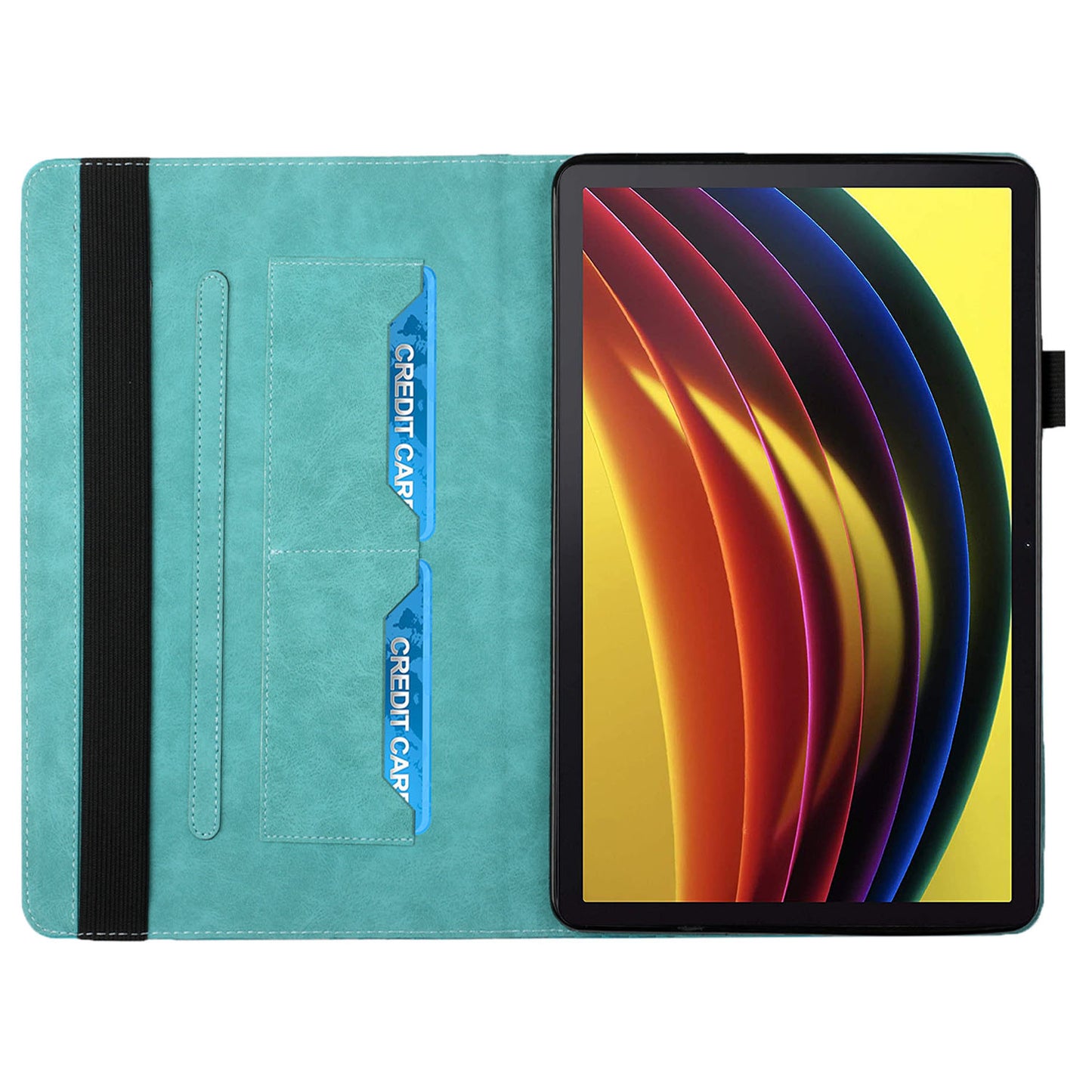 Rhombus Imprinting Scratch-Resistant Skin-Touch Leather + PU Tablet Protective Case Cover with Card Slots for Lenovo Tab P11 TB-J606F / Tab P11 5G