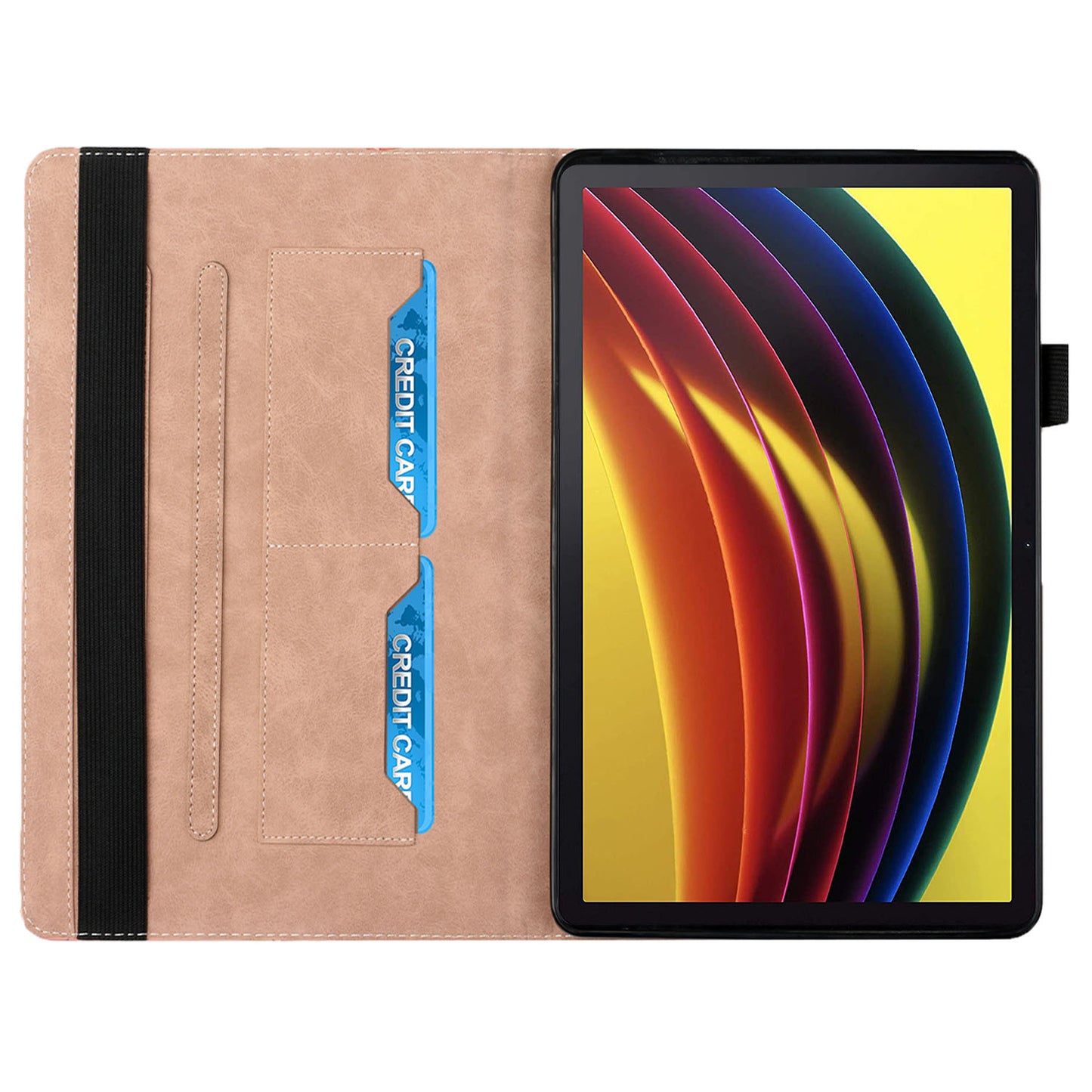 Rhombus Imprinting Scratch-Resistant Skin-Touch Leather + PU Tablet Protective Case Cover with Card Slots for Lenovo Tab P11 TB-J606F / Tab P11 5G