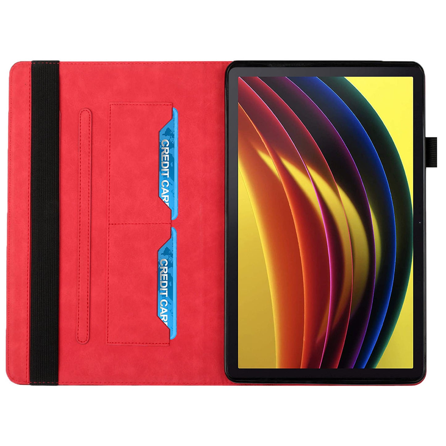 Rhombus Imprinting Scratch-Resistant Skin-Touch Leather + PU Tablet Protective Case Cover with Card Slots for Lenovo Tab P11 TB-J606F / Tab P11 5G