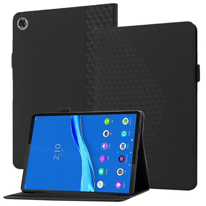 Drop-Proof Rhombus Imprinting Skin-Touch Leather + PU Tablet Protective Case Cover with Card Slots for Lenovo Tab M10 Plus TB-X606F