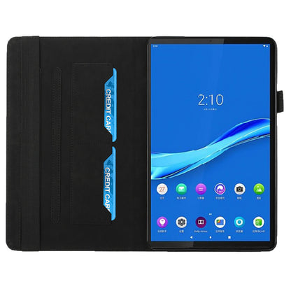 Drop-Proof Rhombus Imprinting Skin-Touch Leather + PU Tablet Protective Case Cover with Card Slots for Lenovo Tab M10 Plus TB-X606F