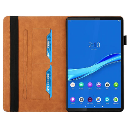 Drop-Proof Rhombus Imprinting Skin-Touch Leather + PU Tablet Protective Case Cover with Card Slots for Lenovo Tab M10 Plus TB-X606F