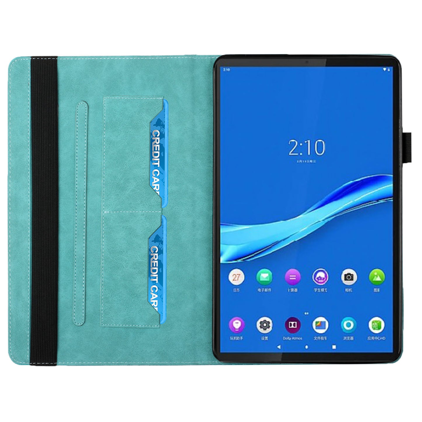 Drop-Proof Rhombus Imprinting Skin-Touch Leather + PU Tablet Protective Case Cover with Card Slots for Lenovo Tab M10 Plus TB-X606F