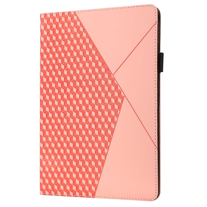 Drop-Proof Rhombus Imprinting Skin-Touch Leather + PU Tablet Protective Case Cover with Card Slots for Lenovo Tab M10 Plus TB-X606F