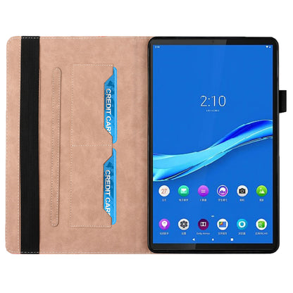 Drop-Proof Rhombus Imprinting Skin-Touch Leather + PU Tablet Protective Case Cover with Card Slots for Lenovo Tab M10 Plus TB-X606F