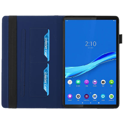 Drop-Proof Rhombus Imprinting Skin-Touch Leather + PU Tablet Protective Case Cover with Card Slots for Lenovo Tab M10 Plus TB-X606F