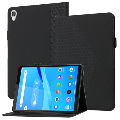 Rhombus Pattern Imprinting Skin-touch Feeling Leather Outer + PU Inner Card Slots Design Tablet Protective Case Cover for Lenovo Tab M10 HD Gen 2 TB-X306F/X306X