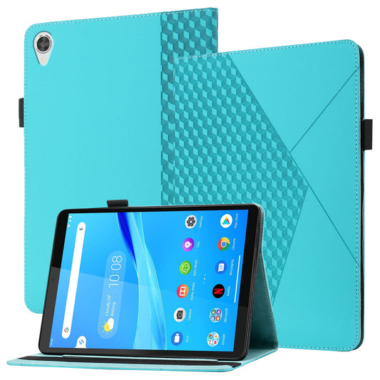 Rhombus Pattern Imprinting Skin-touch Feeling Leather Outer + PU Inner Card Slots Design Tablet Protective Case Cover for Lenovo Tab M10 HD Gen 2 TB-X306F/X306X