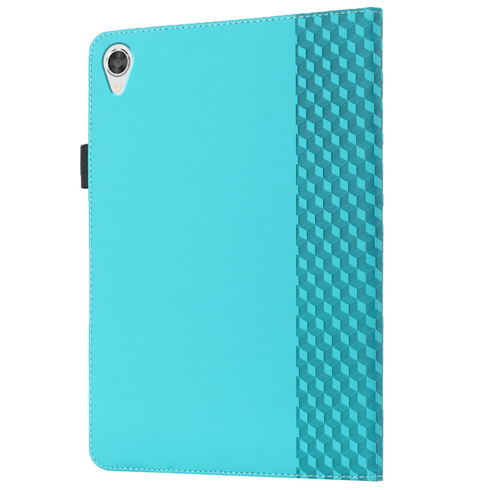 Rhombus Pattern Imprinting Skin-touch Feeling Leather Outer + PU Inner Card Slots Design Tablet Protective Case Cover for Lenovo Tab M10 HD Gen 2 TB-X306F/X306X