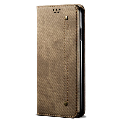 Anti-Drop Shockproof Flip Phone Cover Jeans Cloth Texture Wallet Stand Leather Case for Motorola Moto G30