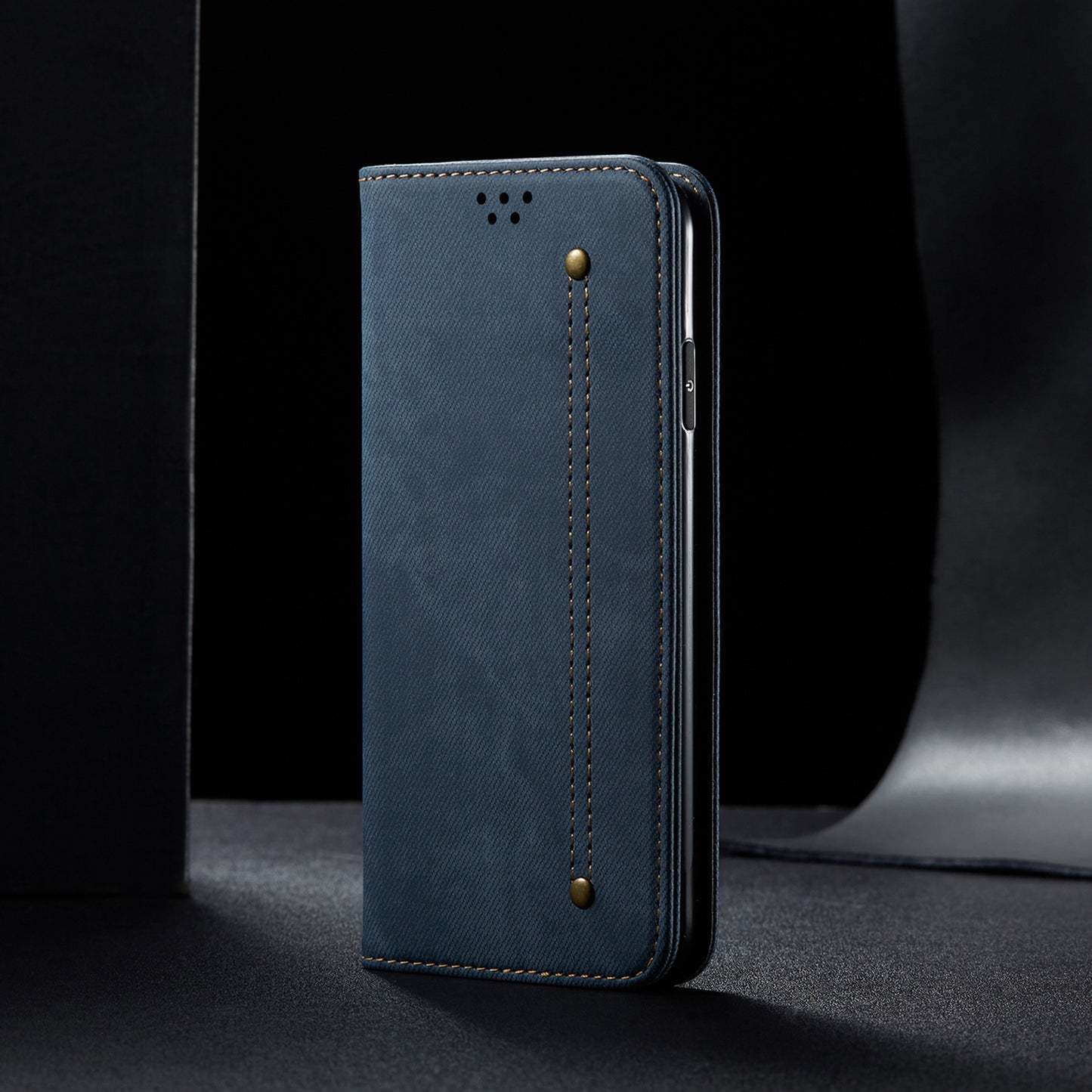 Anti-Drop Shockproof Flip Phone Cover Jeans Cloth Texture Wallet Stand Leather Case for Motorola Moto G30