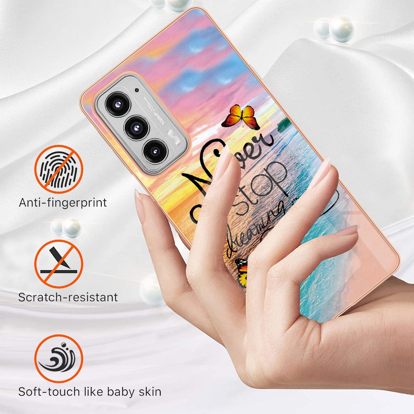 Marble Design Soft Flexible TPU IMD Anti-Scratch Shockproof Electroplating Phone Case for Motorola Edge 20