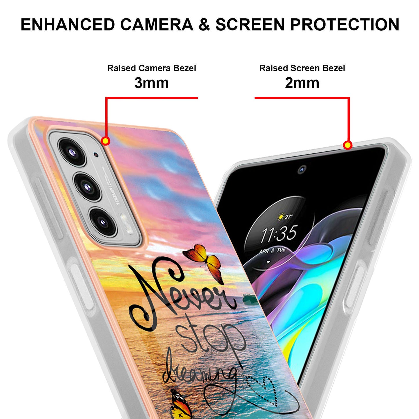 Marble Design Soft Flexible TPU IMD Anti-Scratch Shockproof Electroplating Phone Case for Motorola Edge 20