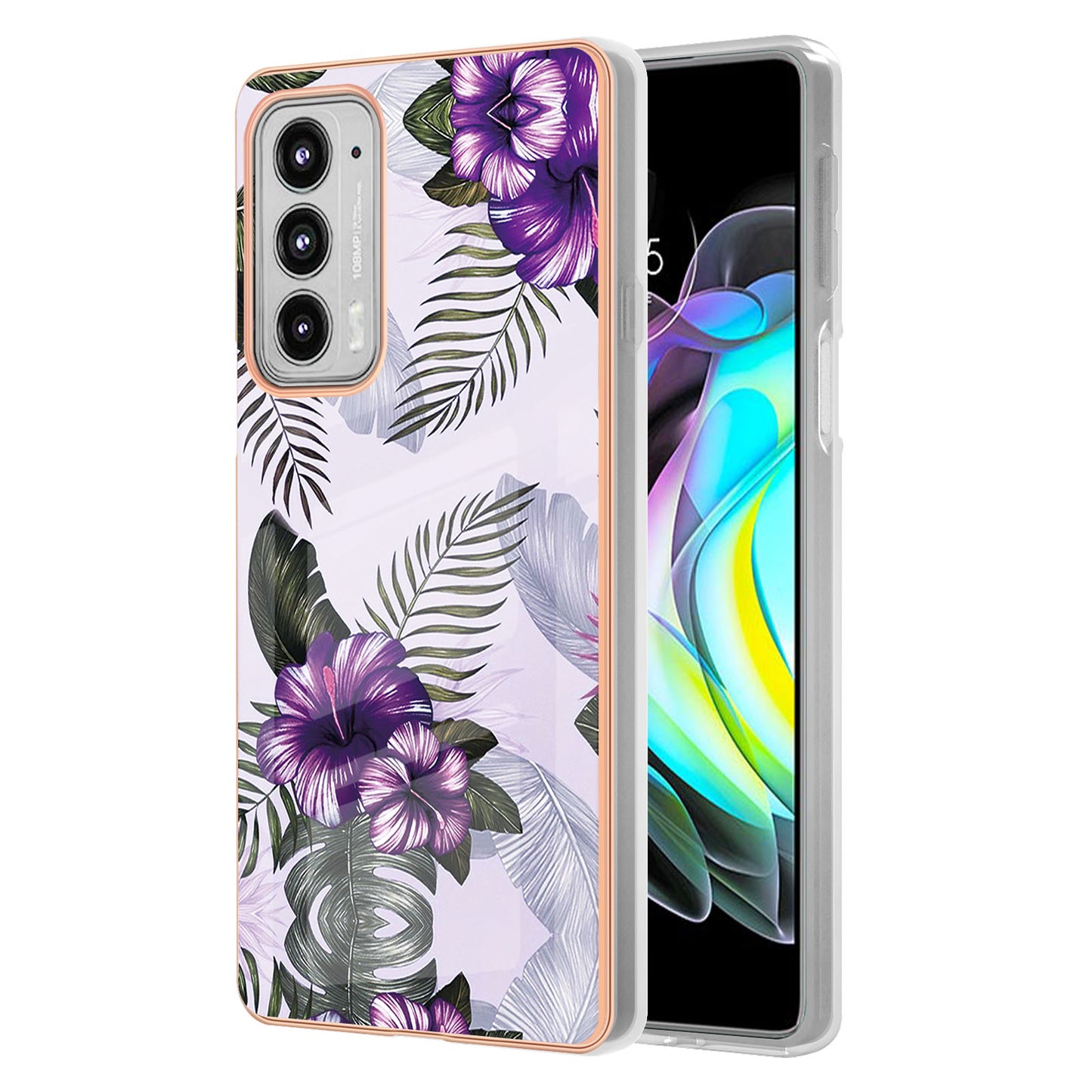 Marble Design Soft Flexible TPU IMD Anti-Scratch Shockproof Electroplating Phone Case for Motorola Edge 20