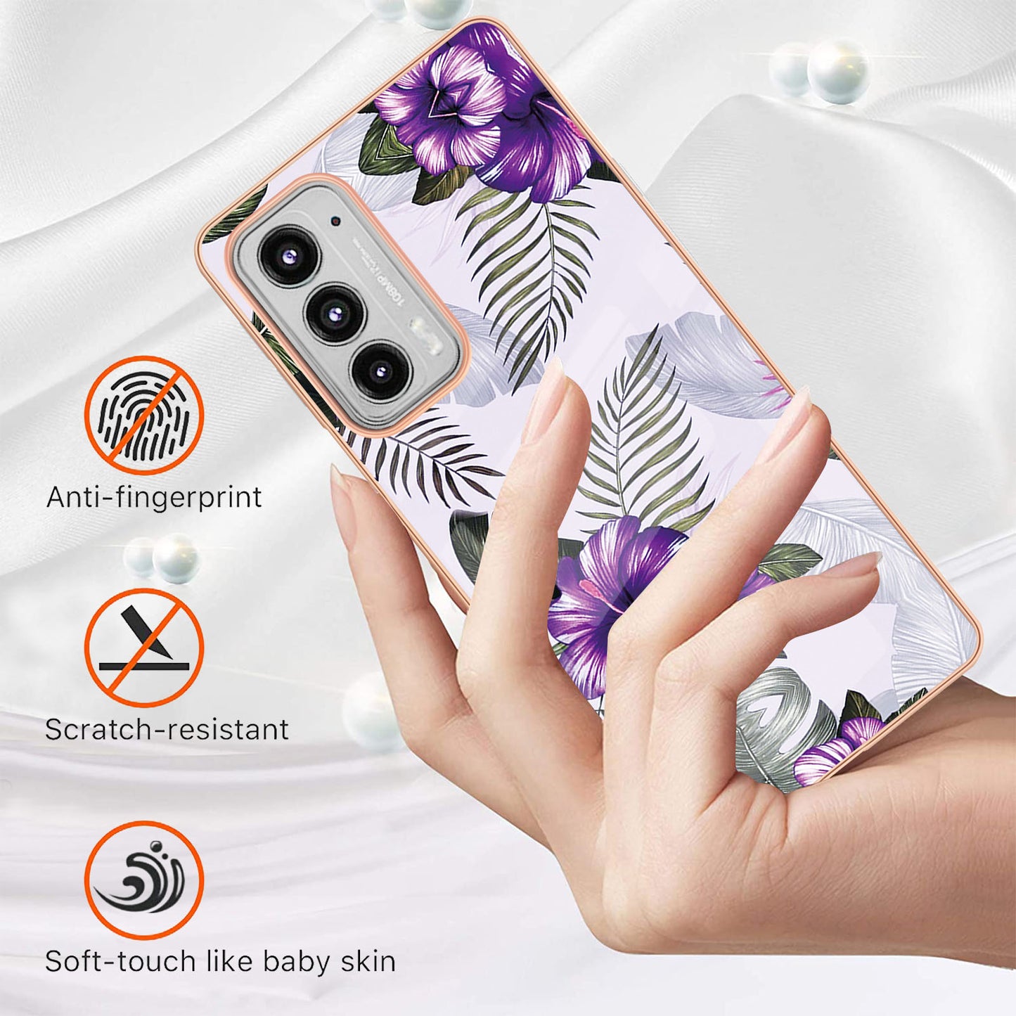 Marble Design Soft Flexible TPU IMD Anti-Scratch Shockproof Electroplating Phone Case for Motorola Edge 20