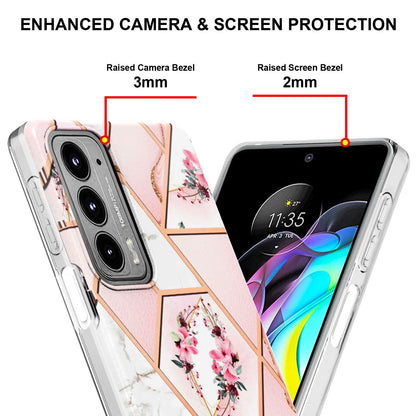 Marble Design Soft Flexible TPU IMD Anti-Scratch Shockproof Electroplating Phone Case for Motorola Edge 20