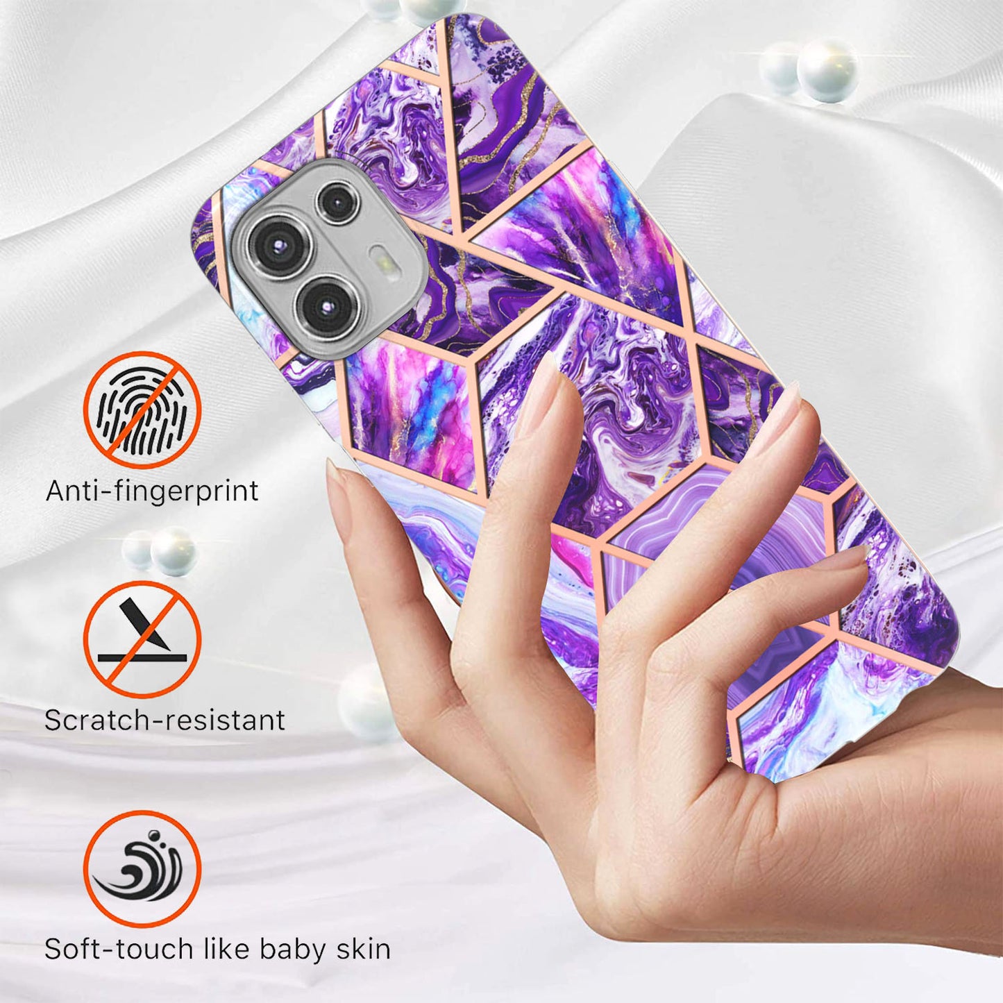 Marble Pattern 2.0mm IMD Soft TPU Electroplating Bumper Anti-Scratch Shockproof Protective Case for Motorola Edge 20 Lite