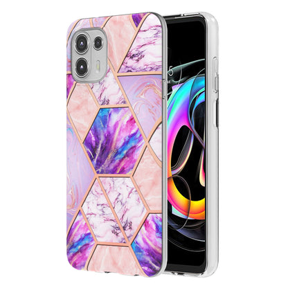 Marble Pattern 2.0mm IMD Soft TPU Electroplating Bumper Anti-Scratch Shockproof Protective Case for Motorola Edge 20 Lite