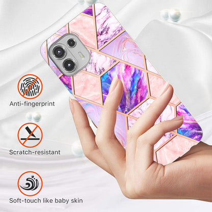 Marble Pattern 2.0mm IMD Soft TPU Electroplating Bumper Anti-Scratch Shockproof Protective Case for Motorola Edge 20 Lite