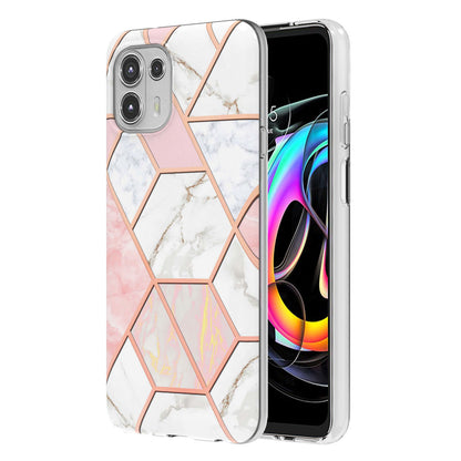 Marble Pattern 2.0mm IMD Soft TPU Electroplating Bumper Anti-Scratch Shockproof Protective Case for Motorola Edge 20 Lite