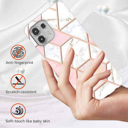 Marble Pattern 2.0mm IMD Soft TPU Electroplating Bumper Anti-Scratch Shockproof Protective Case for Motorola Edge 20 Lite