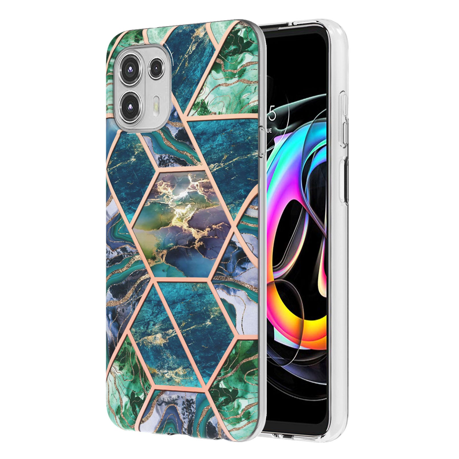 Marble Pattern 2.0mm IMD Soft TPU Electroplating Bumper Anti-Scratch Shockproof Protective Case for Motorola Edge 20 Lite