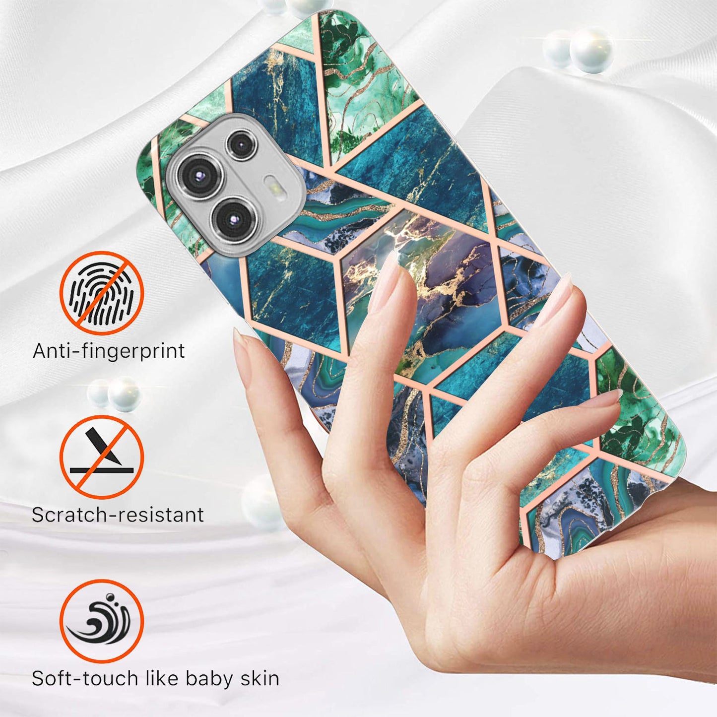 Marble Pattern 2.0mm IMD Soft TPU Electroplating Bumper Anti-Scratch Shockproof Protective Case for Motorola Edge 20 Lite