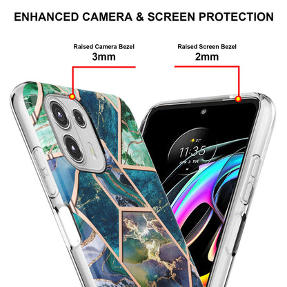 Marble Pattern 2.0mm IMD Soft TPU Electroplating Bumper Anti-Scratch Shockproof Protective Case for Motorola Edge 20 Lite