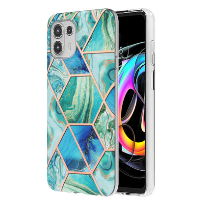 Marble Pattern 2.0mm IMD Soft TPU Electroplating Bumper Anti-Scratch Shockproof Protective Case for Motorola Edge 20 Lite