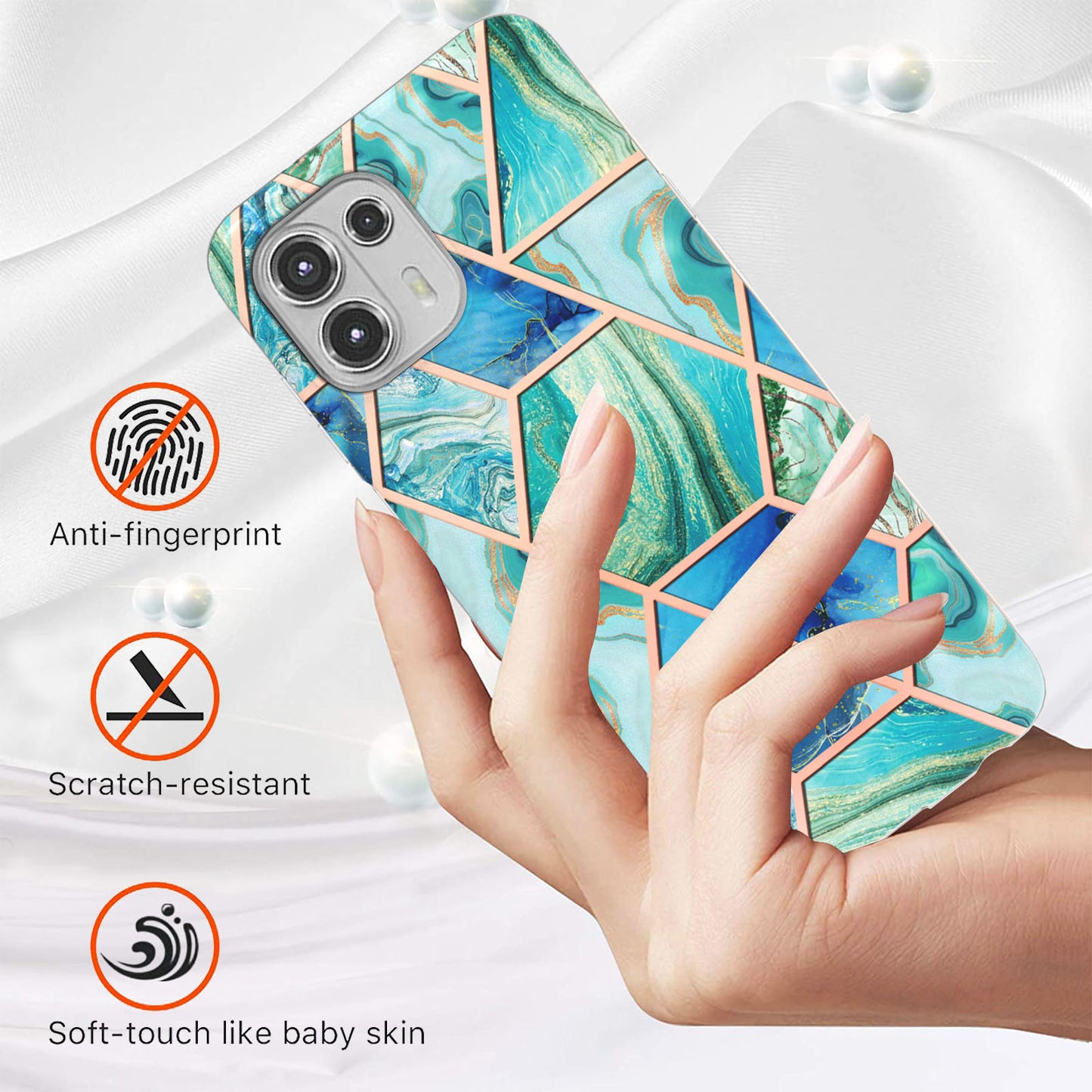 Marble Pattern 2.0mm IMD Soft TPU Electroplating Bumper Anti-Scratch Shockproof Protective Case for Motorola Edge 20 Lite