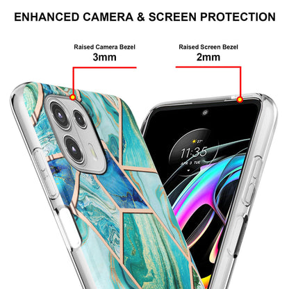 Marble Pattern 2.0mm IMD Soft TPU Electroplating Bumper Anti-Scratch Shockproof Protective Case for Motorola Edge 20 Lite