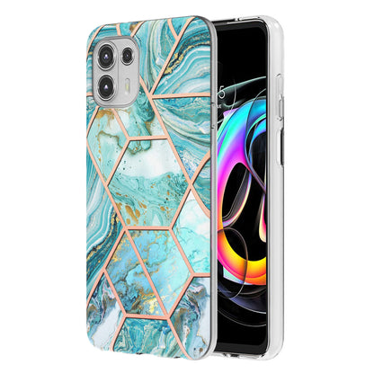 Marble Pattern 2.0mm IMD Soft TPU Electroplating Bumper Anti-Scratch Shockproof Protective Case for Motorola Edge 20 Lite