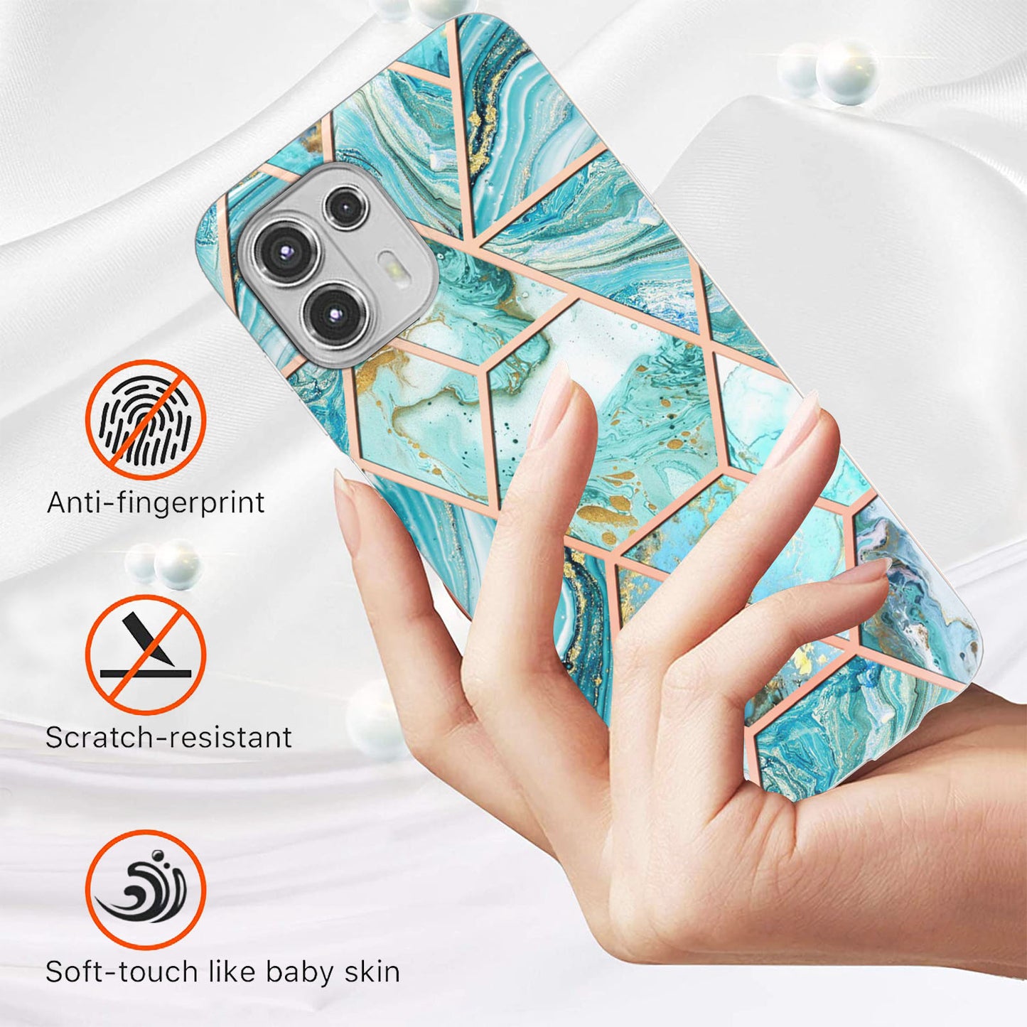 Marble Pattern 2.0mm IMD Soft TPU Electroplating Bumper Anti-Scratch Shockproof Protective Case for Motorola Edge 20 Lite