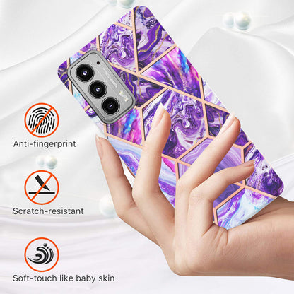 Marble Pattern 2.0mm IMD Anti-Scratch TPU Bumper Electroplating Protective Cover for Motorola Edge 20