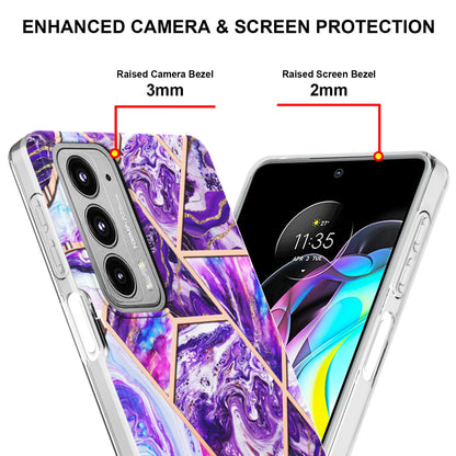 Marble Pattern 2.0mm IMD Anti-Scratch TPU Bumper Electroplating Protective Cover for Motorola Edge 20