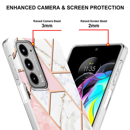 Marble Pattern 2.0mm IMD Anti-Scratch TPU Bumper Electroplating Protective Cover for Motorola Edge 20