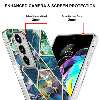 Marble Pattern 2.0mm IMD Anti-Scratch TPU Bumper Electroplating Protective Cover for Motorola Edge 20