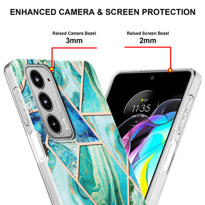 Marble Pattern 2.0mm IMD Anti-Scratch TPU Bumper Electroplating Protective Cover for Motorola Edge 20