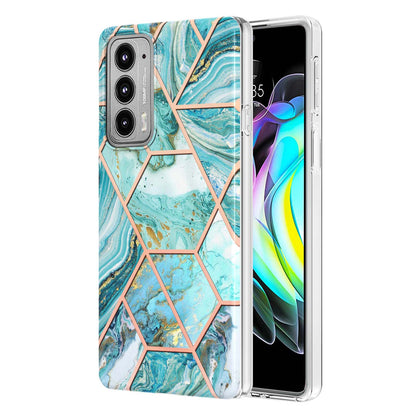 Marble Pattern 2.0mm IMD Anti-Scratch TPU Bumper Electroplating Protective Cover for Motorola Edge 20