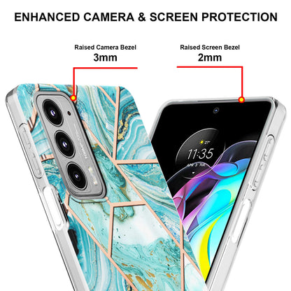 Marble Pattern 2.0mm IMD Anti-Scratch TPU Bumper Electroplating Protective Cover for Motorola Edge 20