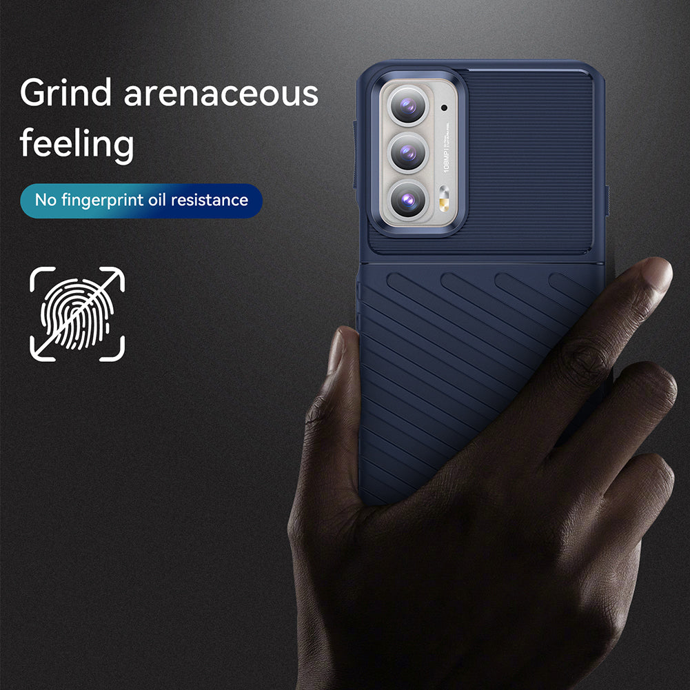 Thunder Series Twill Design Soft TPU Mobile Phone Back Case Cover for Motorola Edge 20